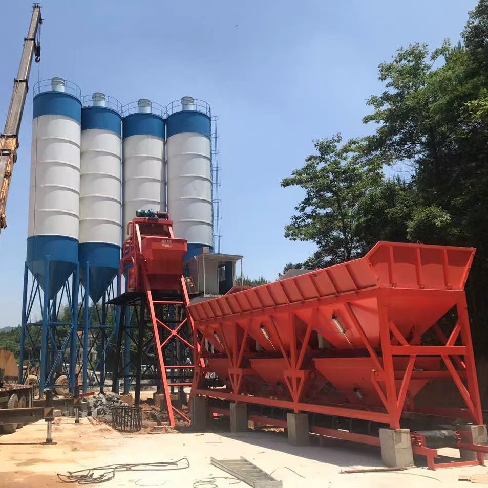 35m&sup3;/h Concrete Batching Plant with Stone Block Machine HZ35