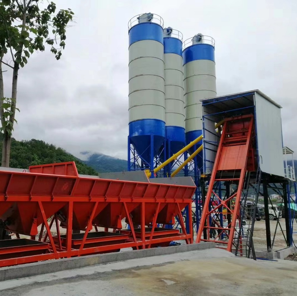 50m3/h Twin Shaft Mixer Concrete Batching Plant